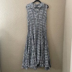 Chelsea & Theodore Button Front Double Skirt Trapeze Dress
